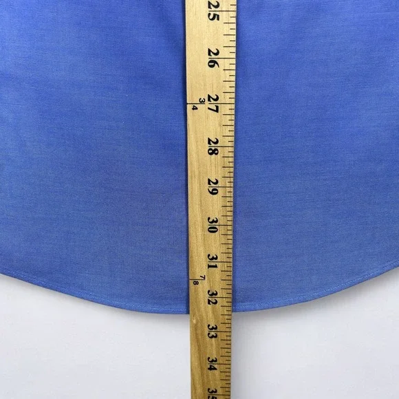 Brooks Brothers Shirt Men's 16 Solid Blue Button Down Long Sleeve Woven Non Iron - Picture 11 of 11